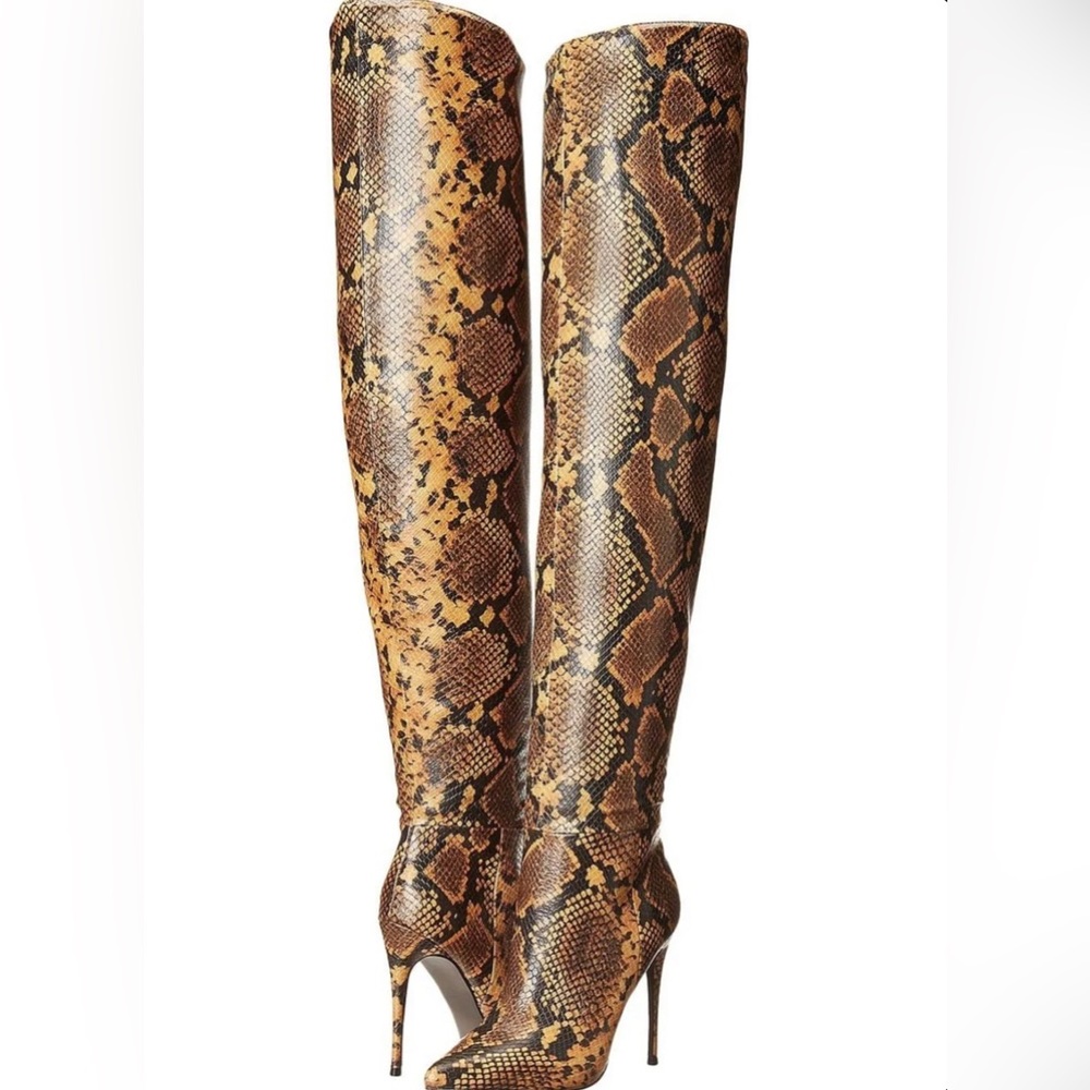 New Winnie Harlow x Steve Madden over the knee snakeskin boots